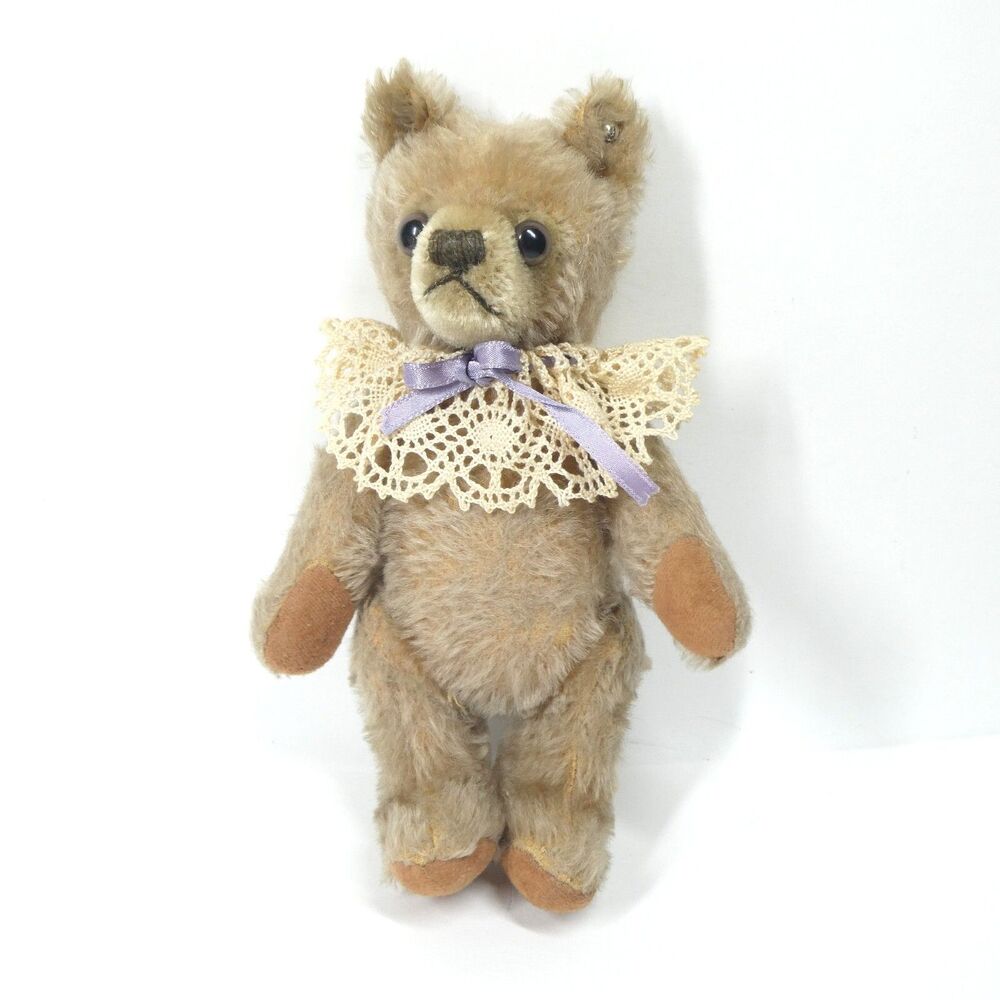 Steiff Teddy Bear Vintage Mohair Jointed 10" Vintage 1969-1978 Rivet Button